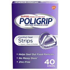 Poligrip Comfort Seal Strips, 40 Strips, 24 Per Case | SKU: 662706 | UPC: 310158080251