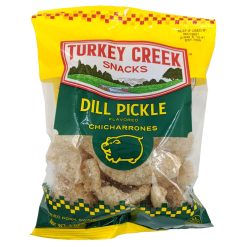 Turkey Creek Box Of Dill Pickle Pork Skins, 2 Ounce, 12 Per Case | SKU: 758668 | UPC: 078516801770