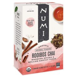 Numi Organic Tea Rooibos Chai Herbal Tea, 1.71 Oz, 18 Tea Bags Per Box, 6 Boxes | SKU: 694523 | UPC: 680692602005