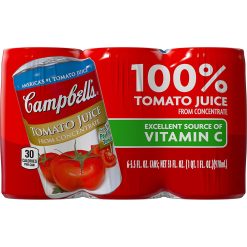 Campbell s Juice Tomato 48 5.5Z, 33 Fluid Ounces, 8 Per Case | SKU: 340859
