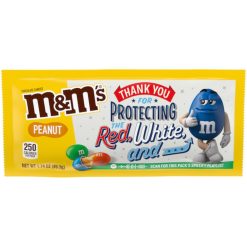 M&M s Peanuts Single, 1.74 Ounces Per Pack - 48 Per Box - 8 Boxes Per Case | SKU: 556617 | UPC: 040000012320