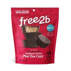Free2b Dark Chocolate Sunflower Butter Mini Cups, 4.2 Ounces, 6 Per Case | SKU: 733935 | UPC: 895444001948