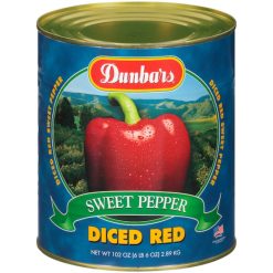 Dunbar Diced Red Peppers, 15 Ounces, 24 Per Case | SKU: 348393 | UPC: 023709110160