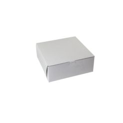 Boxit 10 x 10 x 4 White Lock Corner Bakery Box, 100 Per Case | SKU: 614596 | UPC: 719650120296