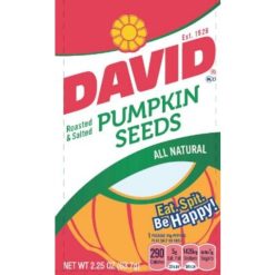 David Original Roasted and Salted Pumpkin Seeds, 2.25 Oz (Pack of 12) | SKU: 496259 | UPC: 026200463704