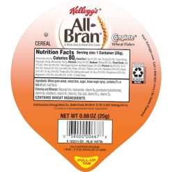Kellogg All Bran Complete Wheat Flakes Cereal, 0.88 Ounces, 96 Per Case | SKU: 294977 | UPC: 038000006968