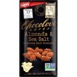 Chocolove Almonds Sea Salt Strong Dark Chocolate, 3.2 Ounces, 12 Per Box, 12 Boxes Per Case | SKU: 676661 | UPC: 716270001714
