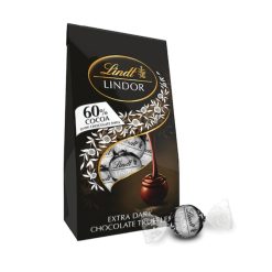 Lindt and Sprungli Lindor 60 % Extra Dark Chocolate, 5.1 Ounces Bag, 6 Per Case | SKU: 713193 | UPC: 009542028268