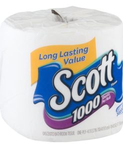 Scott Single Roll White Bathroom Tissue, 1000 Count, 36 Rolls | SKU: 584085 | UPC: 054000393273