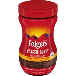 Folgers Caffeinated Instant Coffee Regular, 3 Ounces, 12 Per Case | SKU: 566130 | UPC: 025500200835