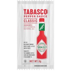 Tabasco Classic Pepper Sauce, 3 Milliliter Portion Pack - 200 Per Case | SKU: 732754 | UPC: 011210003903