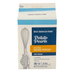 Basic American Foods Extra Rich Mashed Potato Pearls, 3.55 Pounds - 6 Case