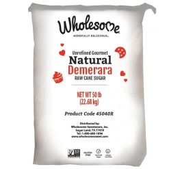 Wholesome Sweetener Sugar Demerara Natural, 50 Pound