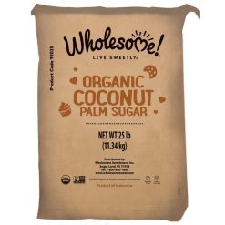 Wholesome Sweetener Sugar Coconut Palm Organic, 25 Pounds