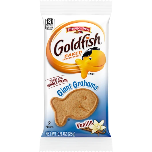 Pepperidge Farms Goldfish Vanilla Whole Grain Giant Grahams, 0.9 Ounces, 300 Per Case