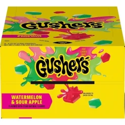 Gushers Watermelon And Sour Apple Fruit Flavored Snacks, 4.25 Ounce, 8 Per Box, 6 Per Case