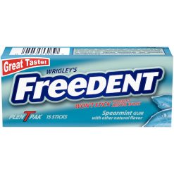 Wrigleys Freedent Spearmint Bubble Gum, 15 Piece, 12 Per Pack, 30 Per Case