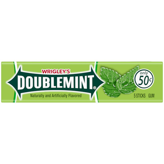 Doublemint Stick Gum, 5 Piece, 40 Per Box, 20 Per Case