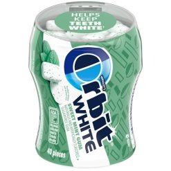 Orbit White Sugar Free Sweet Mint Gum, 40 Piece, 6 Per Box, 4 Per Case