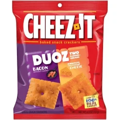 Cheez-It Duoz Bacon And Cheddar Cheese Crackers, 4.3 Ounces, 6 Per Case