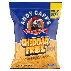 Andy Capp Cheddar Fries Unpriced Display Ready, 8 Ounce, 8 Per Case
