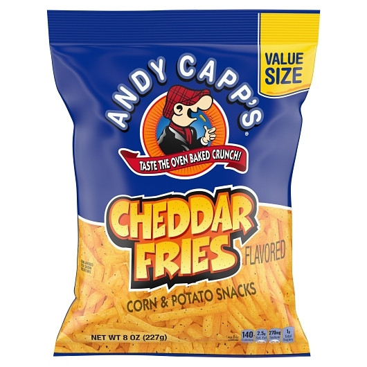 Andy Capp Cheddar Fries Unpriced Display Ready, 8 Ounce, 8 Per Case
