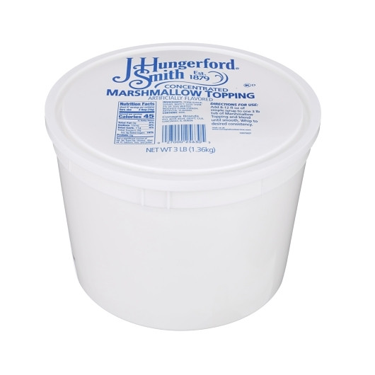 Jhs Marshmallow Topping Tubs, 3 Pounds, 4 Per Case