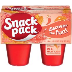 Snack Pack Gelatin Hunts Strawberry, 14 Ounce, 12 Per Case
