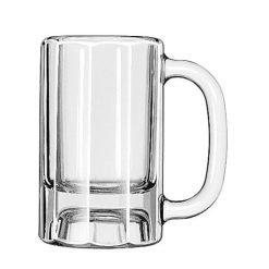 Libbey 10 Ounce Paneled Clear Glass Beer Mug, 12 Per Case
