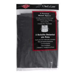 John Ritzenthaler Chef Black 3 Pocket Waist Apron, 12 Per Case