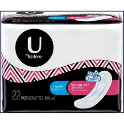 U By Kotex Premium Ultra Thin Regular Pads, 22 Count, 8 Per Case