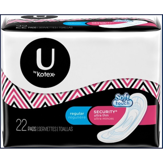 U By Kotex Premium Ultra Thin Regular Pads, 22 Count, 8 Per Case