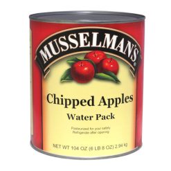 Musselman s Chipped Apples Water Pack, 104 Ounces, 6 Per Case