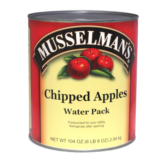 Musselman s Chipped Apples Water Pack, 104 Ounces, 6 Per Case