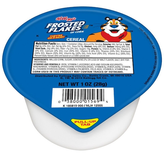 Kellogg Frosted Flakes Cereal, 1 Ounce, 96 Per Case