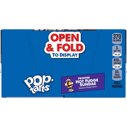 Kellogg s Pop-Tarts Frosted Open & Fold Display Hot Fudge Sunday Pastry, 3.3 Ounces, 6 Per Box, 12 Per Case