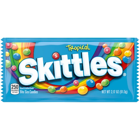 Skittles Tropical Chewy Candy, 2.17 Ounce, 360 Per Case