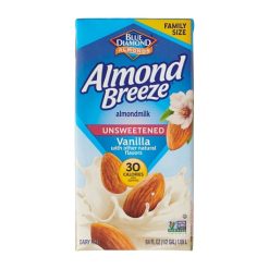 Almond Breeze Unsweetened Vanilla Almond Milk, 64 Ounce, 8 Per Case
