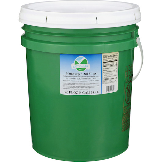 Bay Valley Hamburger Pickle Slice, 5 Gallon, 1 Per Case