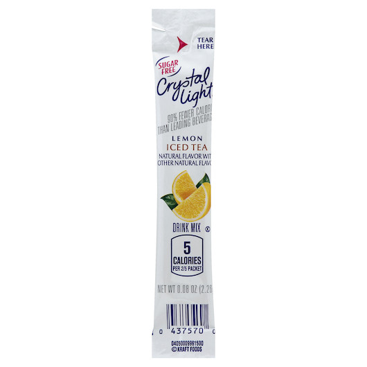 Crystal Light On The Go Iced Tea Beverage Mix, 0.08 Ounces, 120 Per Case