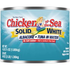 Chicken Of The Sea Low Sodium, Solid Albacore Tuna In Water, 66.5 Ounces, 6 Per Case