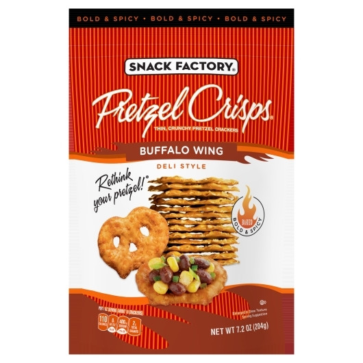 Snack Factory Pretzel Crisps Buffalo Wing, 7.2 Ounce, 12 Per Case