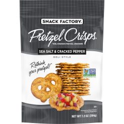 Snack Factory Pretzel Crisps Sea Salt & Cracked Pepper, 7.2 Ounce, 12 Per Case