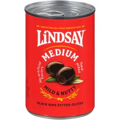 Lindsay Pitted Ripe Medium Domestic Olives Canned, 6 Ounce, 24 Per Case