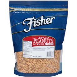 Fisher Dry Roasted Granulated Peanuts No Salt, 32 Ounce, 3 Per Case