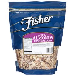 Fisher Almonds Sliced Natural Toasted No Salt, 32 Ounce, 3 Per Case
