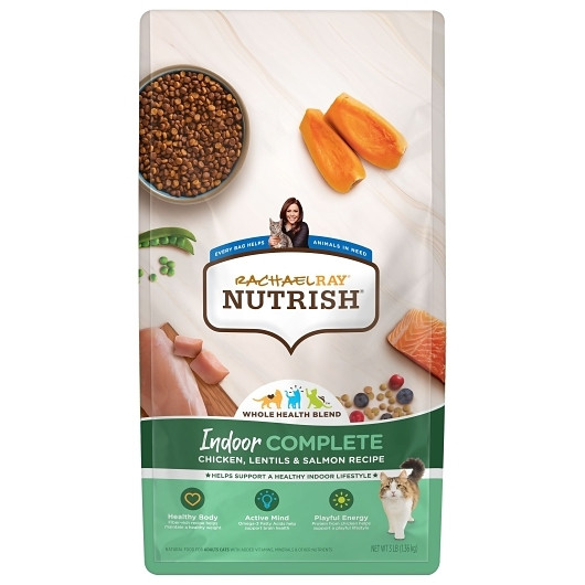 Rachel Ray Nutrish Chicken With Lentils And Salmon Indoor Complete Dry Cat Food, 48 Ounce, 4 Per Case
