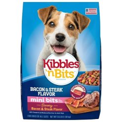 Kibbles N Bits Savory Bacon And Steak Flavor Dry Dog Food Bag, 56 Ounce, 4 Per Case