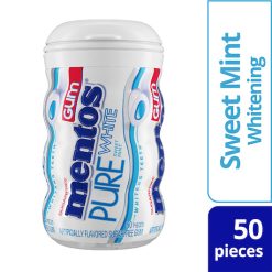 Mentos Pure Sweet Mint White Gum, 50 Piece, 6 Per Box, 6 Per Case