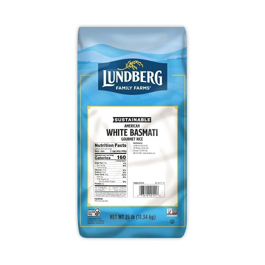 Lundberg Family Farms Eco-Farmed White Basmati American Rice, 25 Pounds